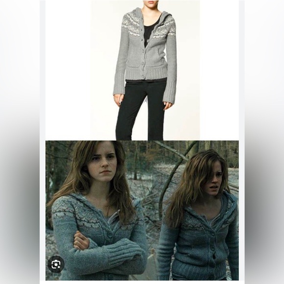 ASO Hermione Granger Zara Fair Isle Cardigan in Deathly Hallows - Picture 1 of 4